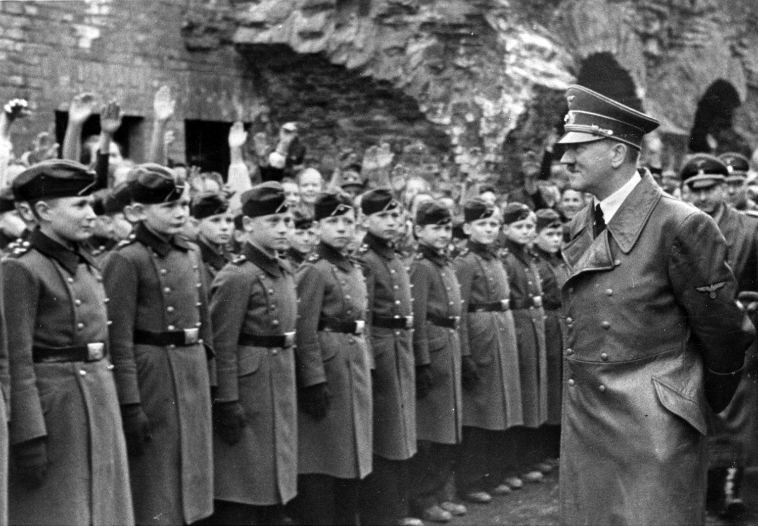 Adolf Hitler visits a school in Graz